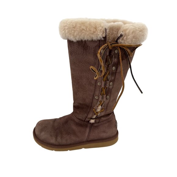 Brown UGG Australia Womens Sz 10 Shearling & Suede Winter Boots - Picture 2 of 8